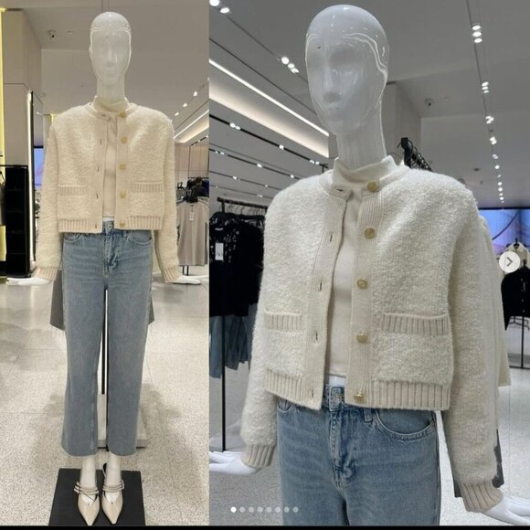 ZARA BOUCLÉ KNIT CARDIGAN Size XL NEW WITH TAG! - Picture 6 of 8